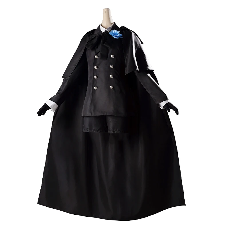 Anime Black Butler Cosplay Ciel Phantomhive Funeral dress Kuroshitsuji Black Uniform Outfit Halloween carnival costume