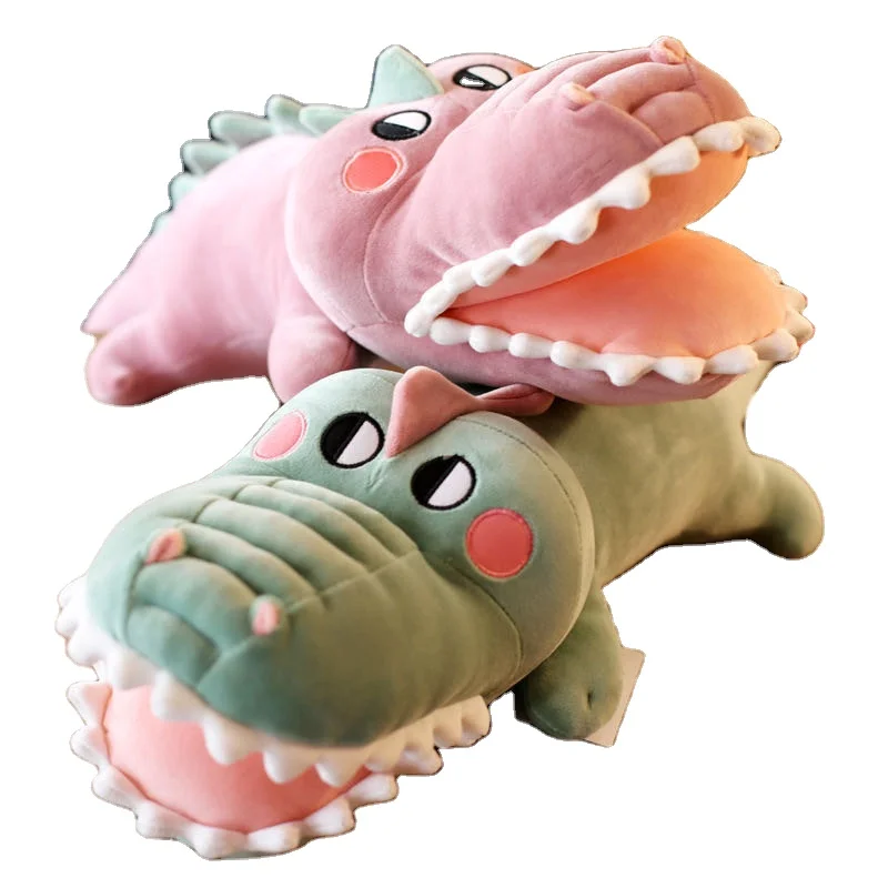 Cute crocodile plush toy holding sleeping doll pillow bed super soft large plush stuffed toys