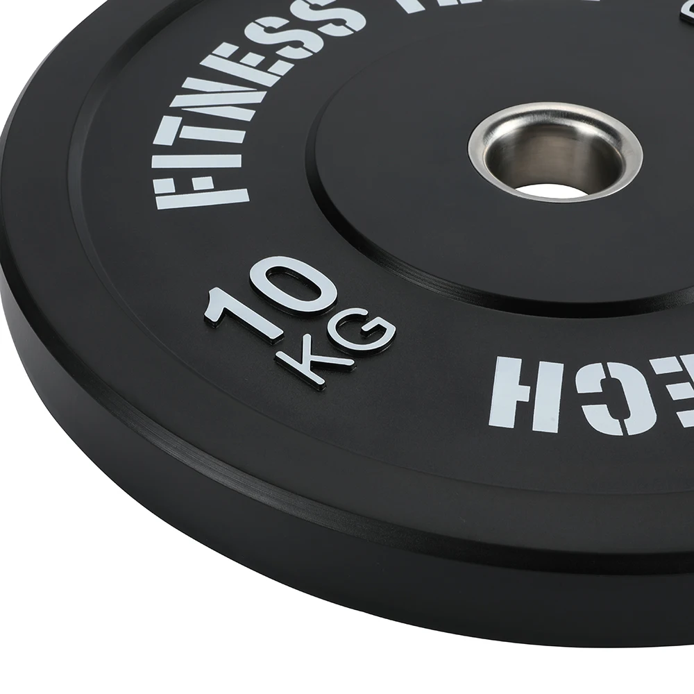 European warehouse 5 kg 25 kg Free Weights black Gym Weight Plates Calibration rubber barbell bumper plates