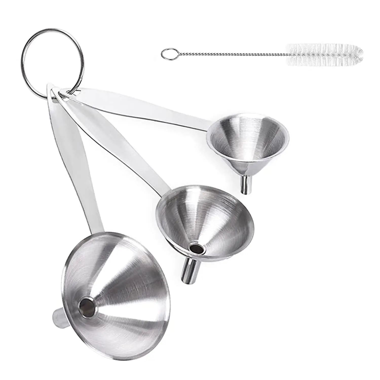 Stainless Steel Funnel Set of 3 Nested Kitchen Oil Wine Funnel