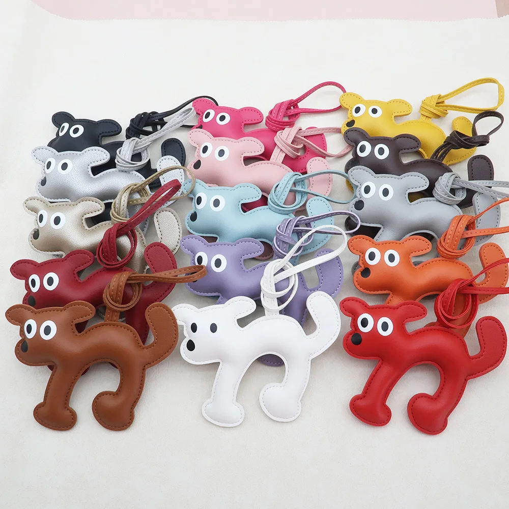 Pu Leather Dog Cat Charms Pendants Keychain Ladies Backpack Pendant Handbag Bag Charm Parts & Accessories
