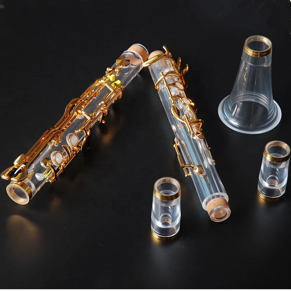 Transparent acrylic tube body Turkey system  klarinette 18Keys G  Clarinet gold - plated 18keys
