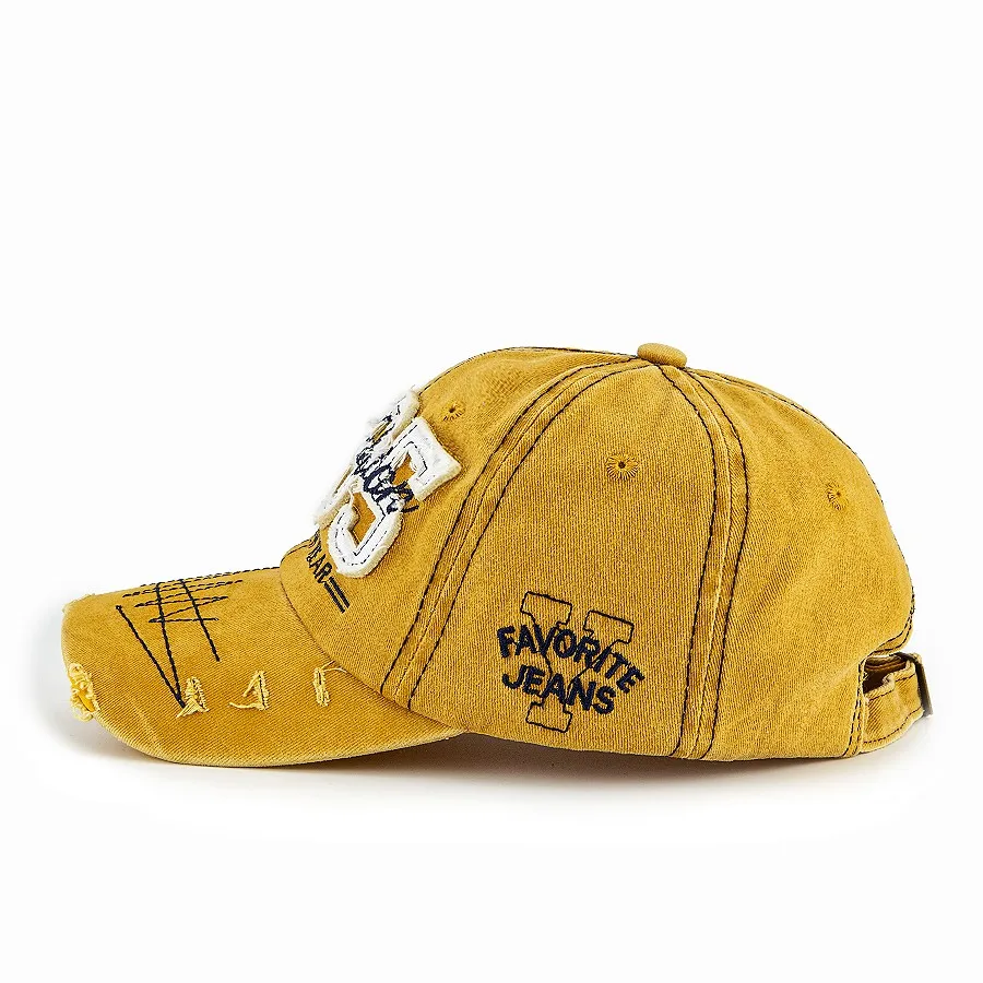 Stick cloth alphabet embroidery baseball cap men wash hole bent eave cap sun protection sun hat