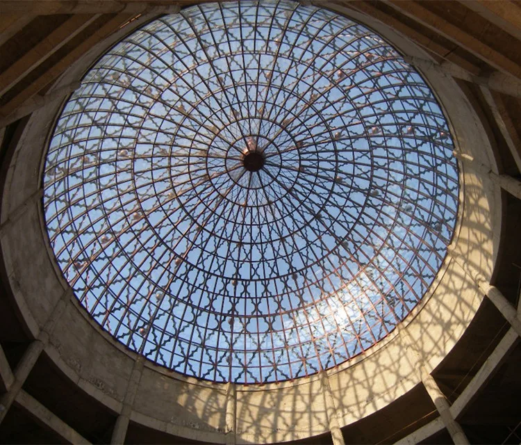 Metal Steel Frame Dome Roof Steel Structure Glazed Laminated Glass Church Roof