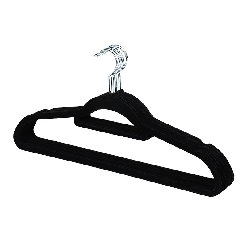 customized black multi-functional velvet tie suits clothes  hanger for adult