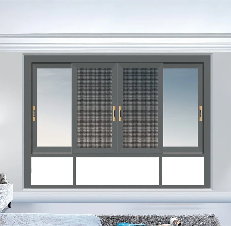 
low price aluminum double glazed window for nepal market 