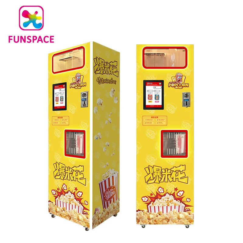 Funspace Electric Automatic Commercial Popcorn Machine Fully Automatic Indoor and Outdoor Popcorn