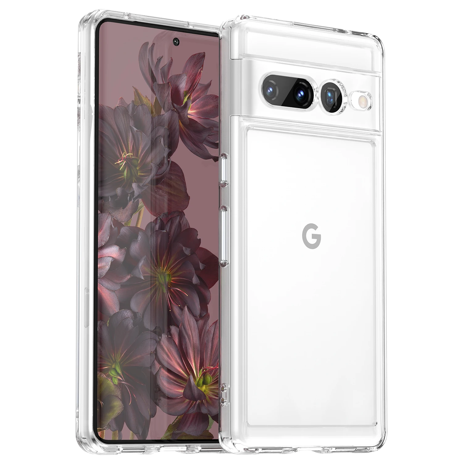 For Google Pixel 7 Clear Phone Case, Candy Color Soft TPU Gel Bumper Hard Acrylic Back Cover 2 in 1 Case for Google Pixel 7 Pro
