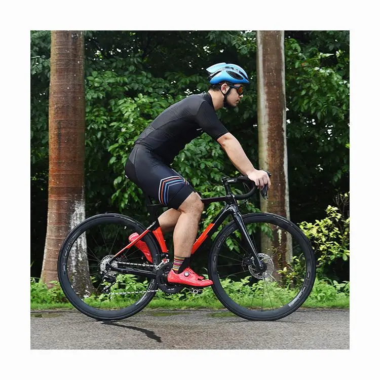 VESUVIO Original Carbon Fiber Road Bike 22 Speed 700C Complete Carbon Frame Fork Racing Bicycle OEM Disc Brake Race Bike