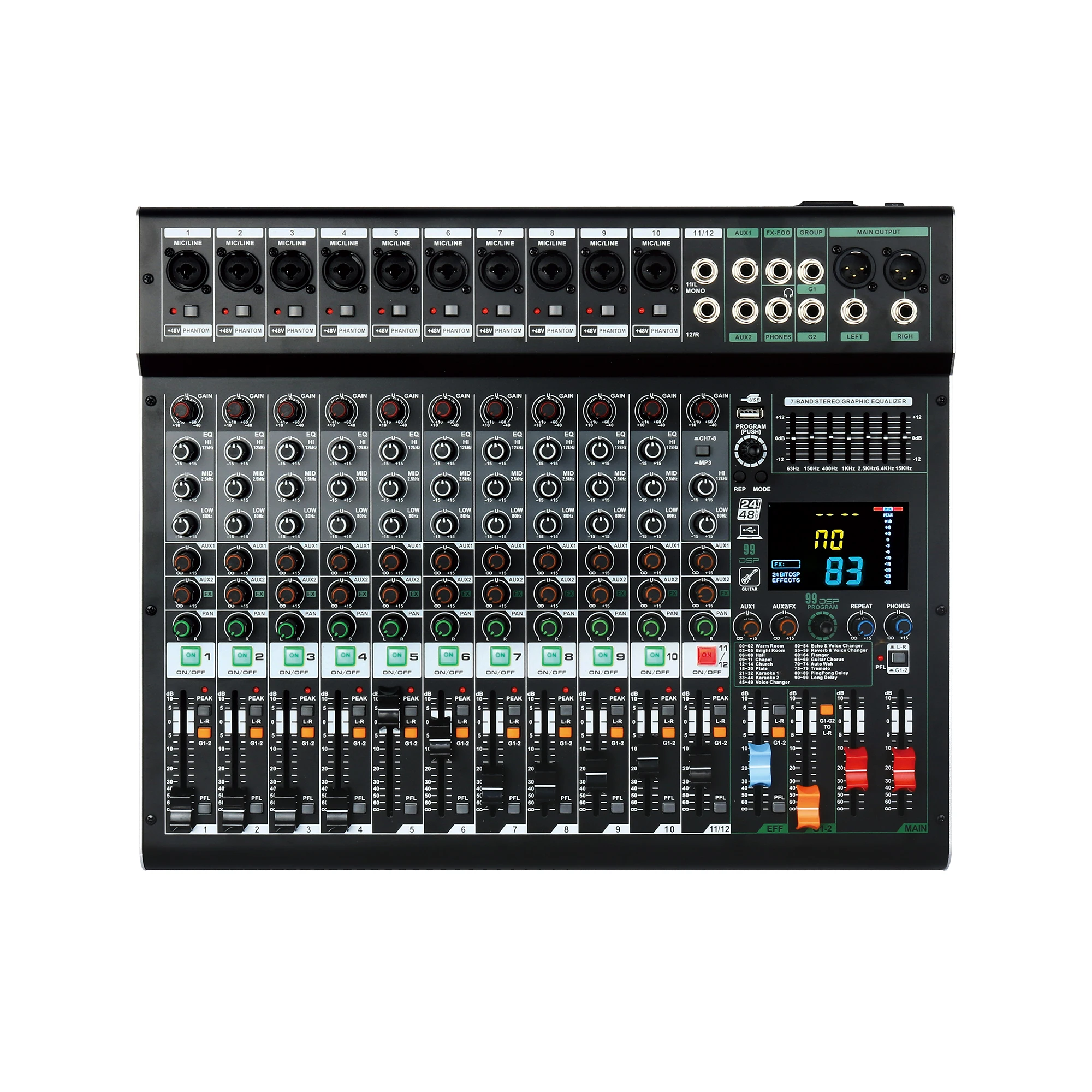 Accuracy Pro Audio ST212 12 Channel Audio DJ Mixer Controller Digital Audio Mixer For Virtual DJ Software