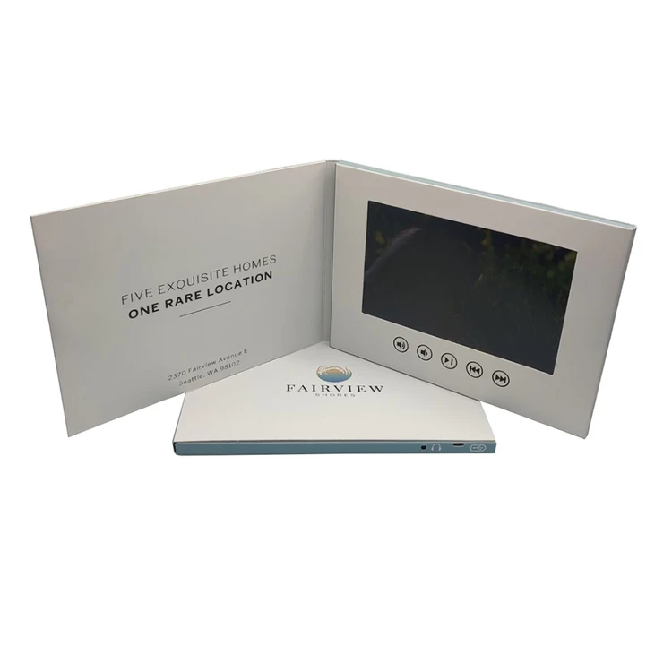 China Factory Cheap Price Custom 5 inch video Gift Greeting Cards 7 Inch Lcd Video Brochure 10.1inch booklet