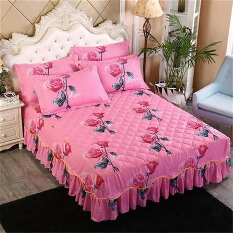 Bed Skirt Suit Fashion European American Style 1 Bedspread + 2 Pillowcase Bedding Bed Sheet Bedroom Decoration Supplies R1711