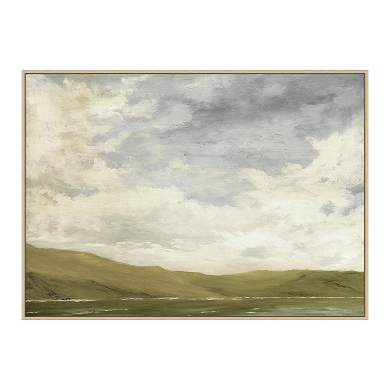 Framed Canvas Oil Painting Landscape Wall Art, Nature Framed Large Gallery Art, Minimalist Art for Room, Bedroom, Office