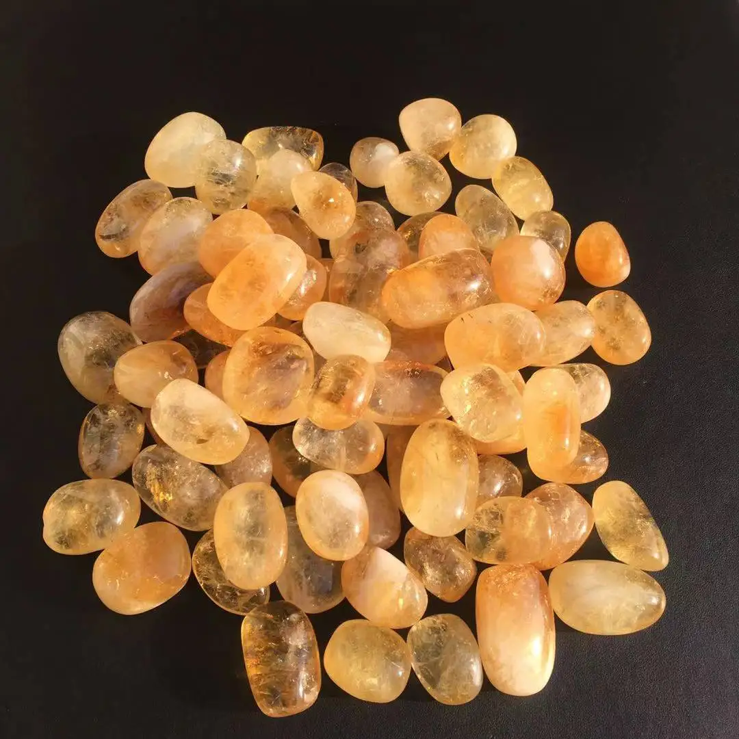 Wholesale High Quality Natural Gemstone Brazil Citrine Crystal Tumbled Stone