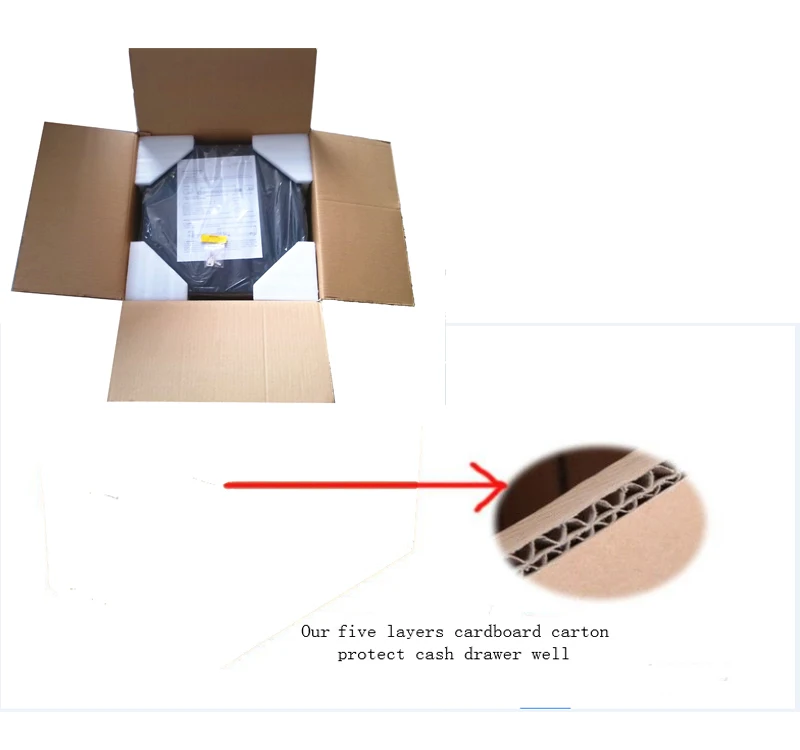 KM-410 Manual Open POS Cash Drawer With Removable Cash & Coin Tray, Adjustable For 4,5,6,8 Bills / 5,8 Coins