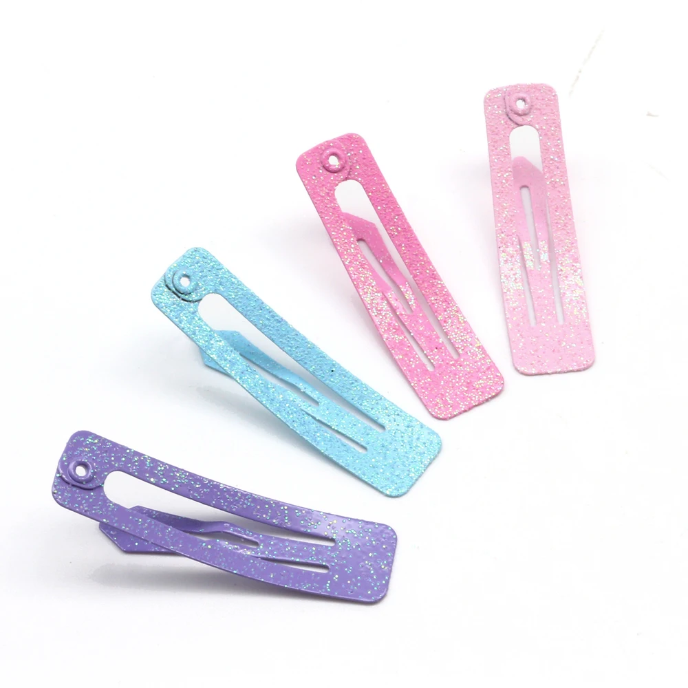 
Lirong 18Pcs Multi-Color With Glitter Rectangle Shaped baby snap clips Metal Hair Clips 4Cm Hair Decoration With Gift Box 