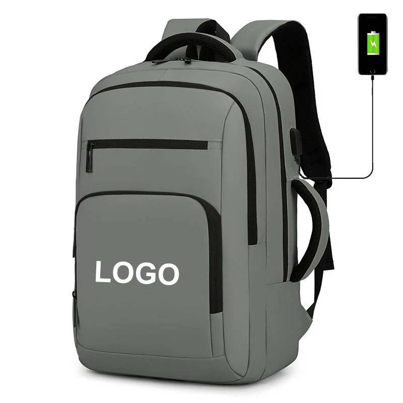 custom logo men business travel Computer school bag waterproof teenager students laptop backpack USB
