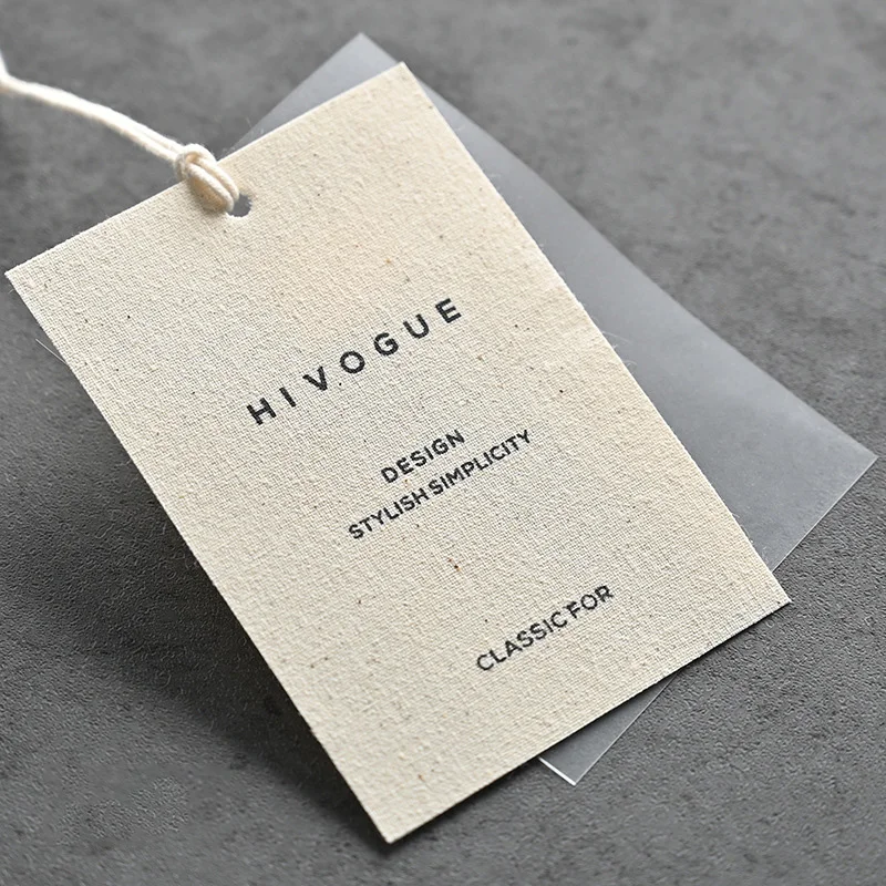 Customized Luxury Logo Brand Design Cotton Linen Canvas  Paper Logo Embossed Hang Tags For Cloths