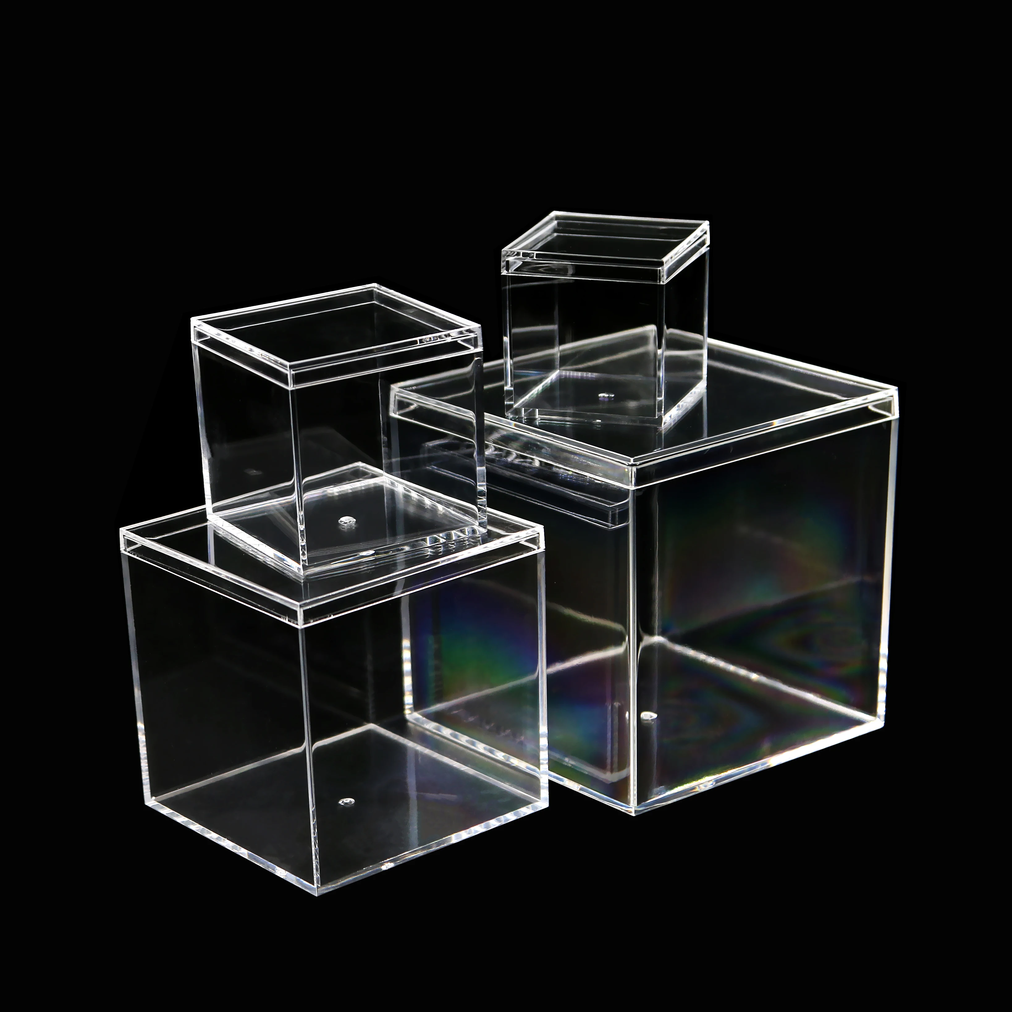 Square 10x10x10 Acrylic Display Box Hand made Transparent Car Model Box Clear Perspex Box With Lid Shop