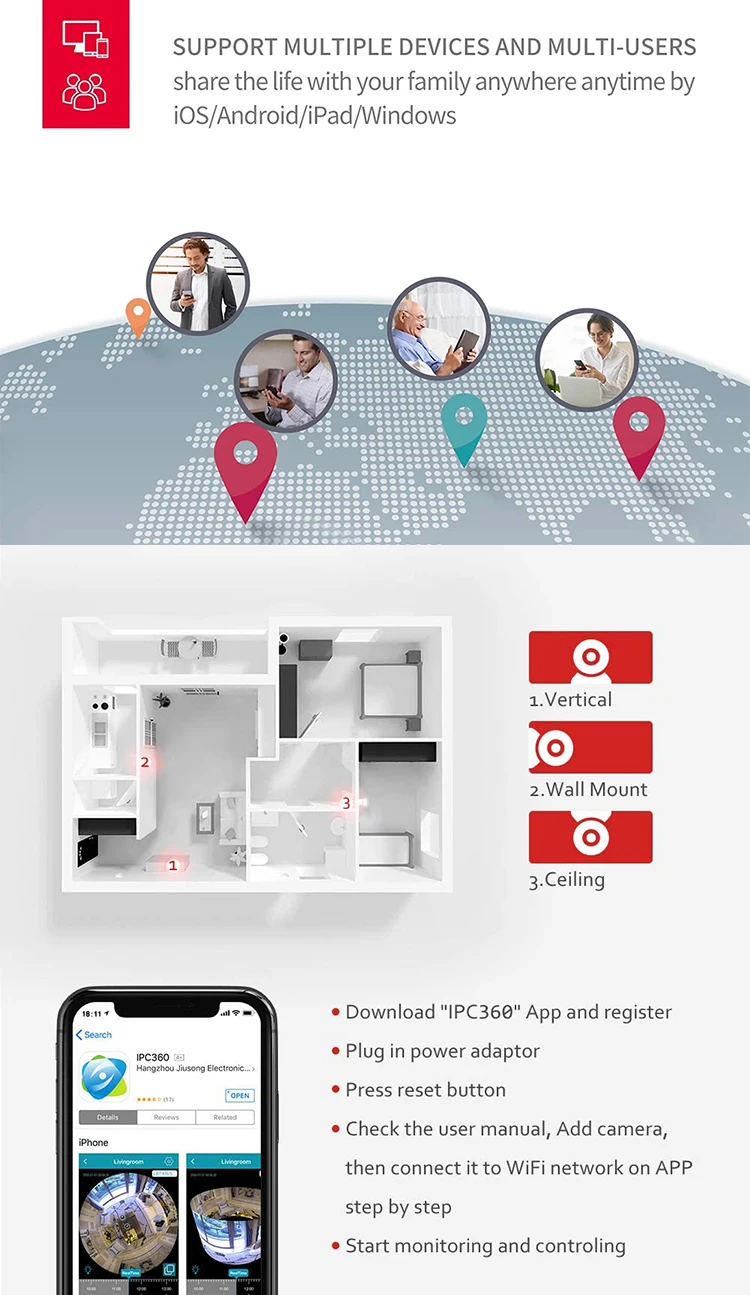 PE206 наклонно-поворотная камера безопасности Пингвин Смарт Крытый собака Кот Cam с ночным видением 2-полосная Аудио Обнаружение движения помощью приложения на телефоне