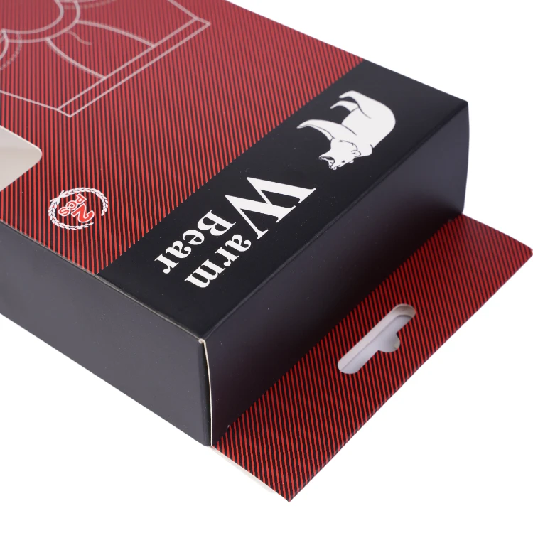 custom logo printed paper boxes girls mens garment socks lingerie underwear packaging box with window