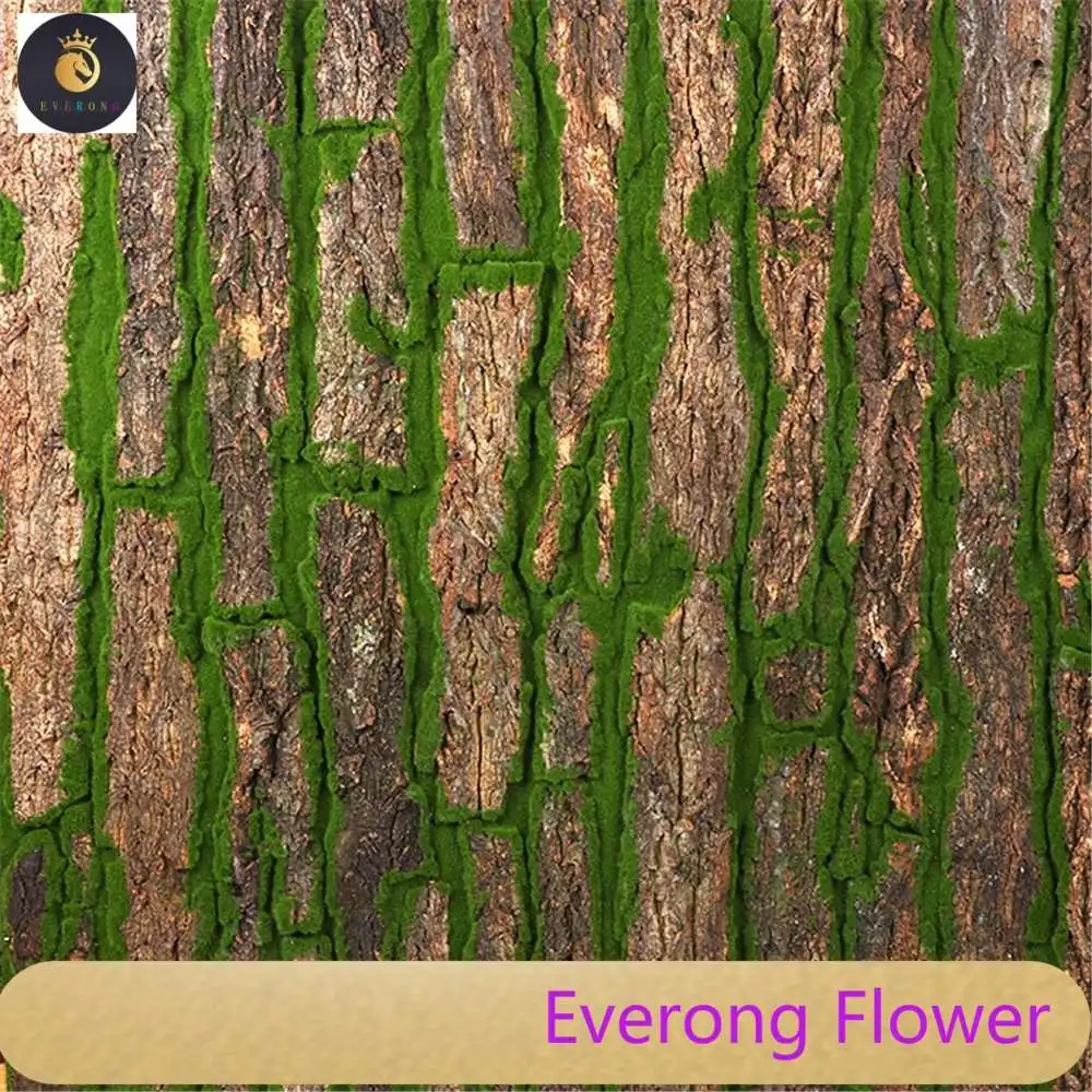 H05514 High quality   tree bark simulation plastic real touch bark artificial tree bark with moss for sale