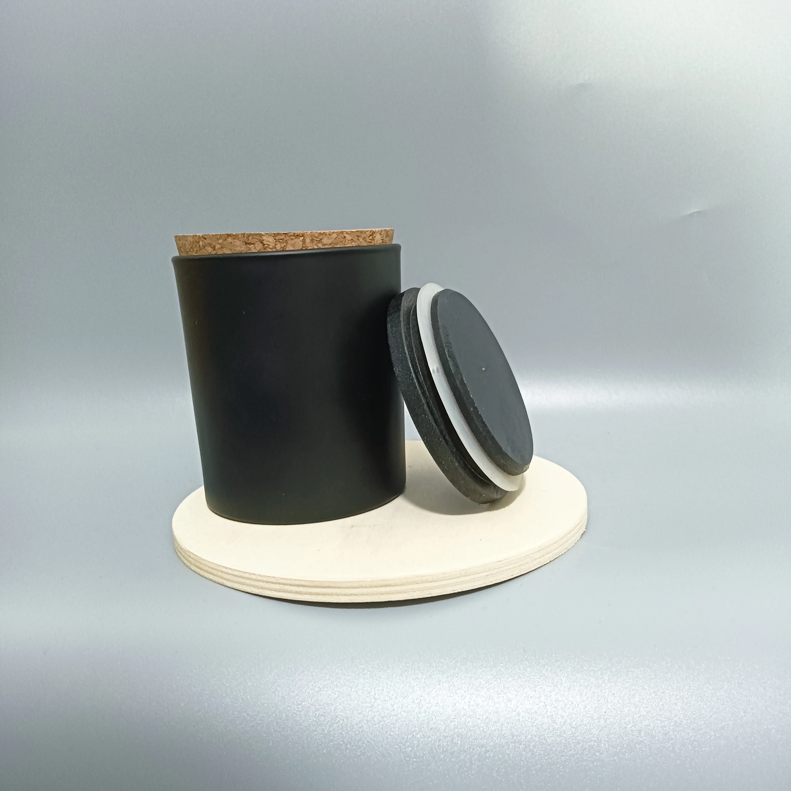 Holiday elegant empty 8 10 OZ empty luxury matte wholesale candle jar with lid and boxes