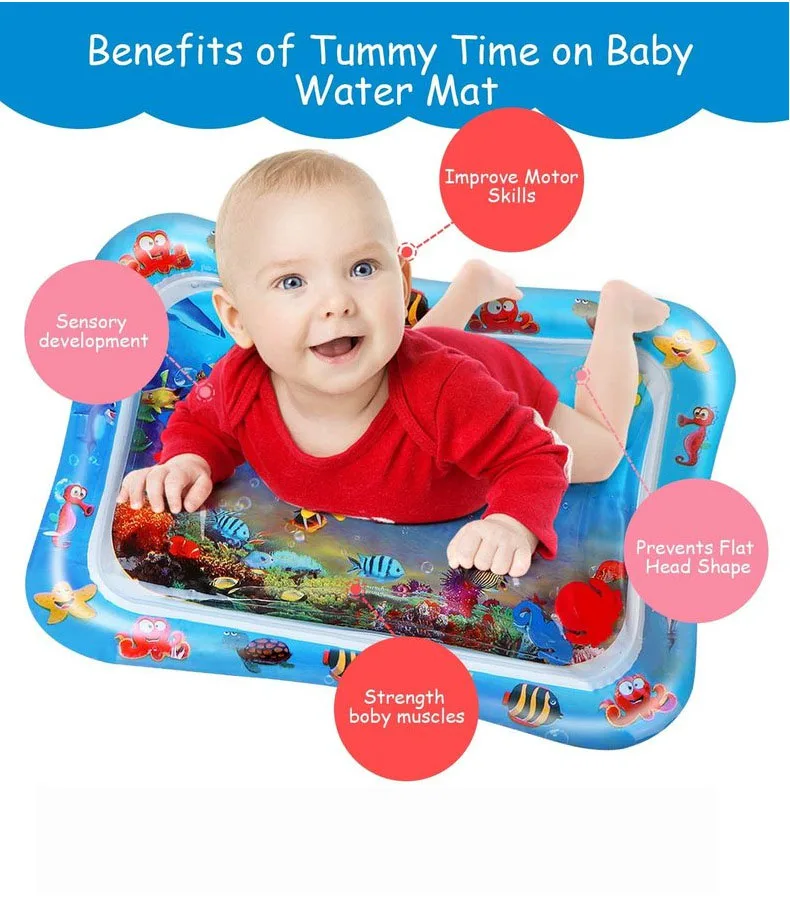 Amazon Hot Sale Newborn Great Tummy Time Inflatable Baby Water Play Mat