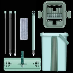 2022 Magic Mop Free Hand Washing Flat Mop Floor Squeeze Magic Rotary Mop With Telescopic Rod Bucket Set