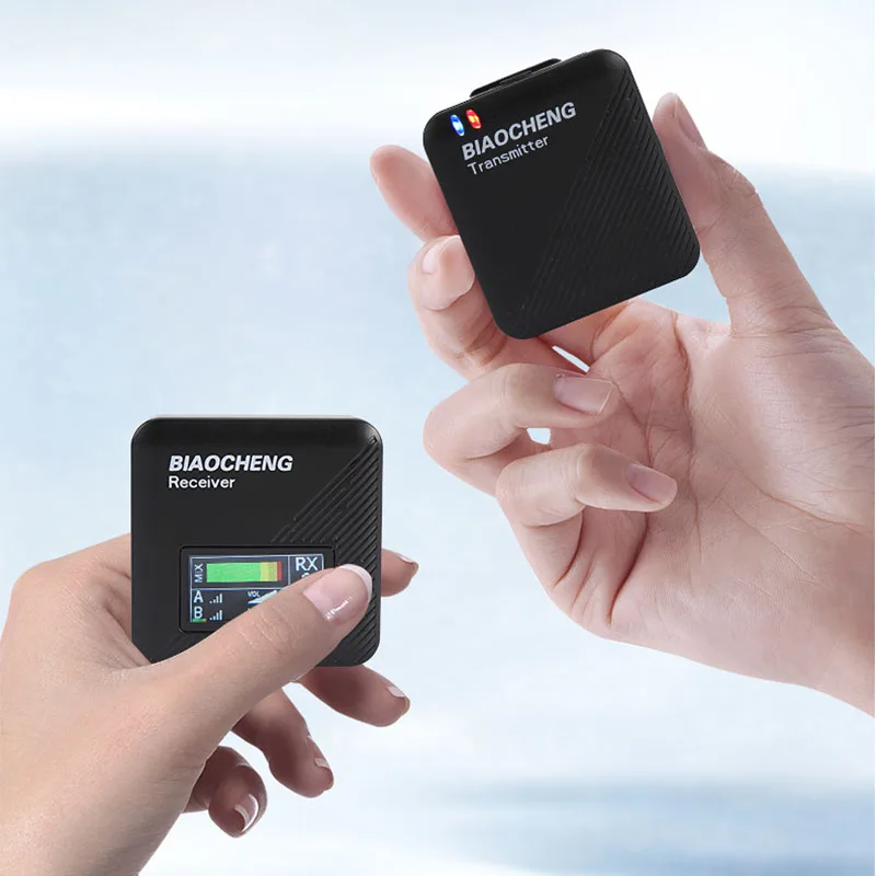 2.4G Portable Noise Cancelling Professional Lavalier Wireless Microphone For Live Broadcasting Vlogging