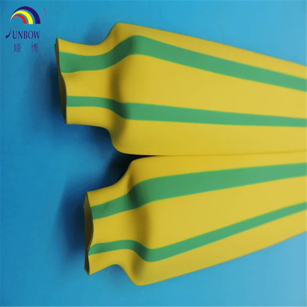 Polyolefin Yellow & Green Color Heat Shrinkable Tubes Marker Tube