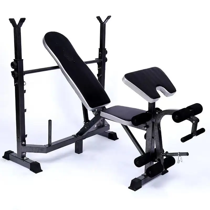 Multifunctional Workout Station Adjustable Workout Bench with Squat Rack