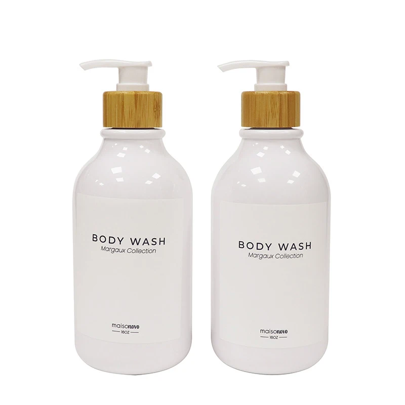 PET facial cleanser white bottle 500ml shower gel shampoo press plastic empty bottle hair shampoo bottle square