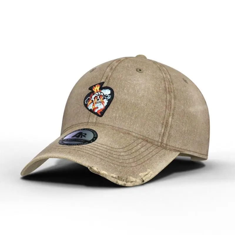 Оптовая продажа 6 панелей взрослая потертая хлопковая бейсболка с вышивкой на заказ мультяшными животными шапка