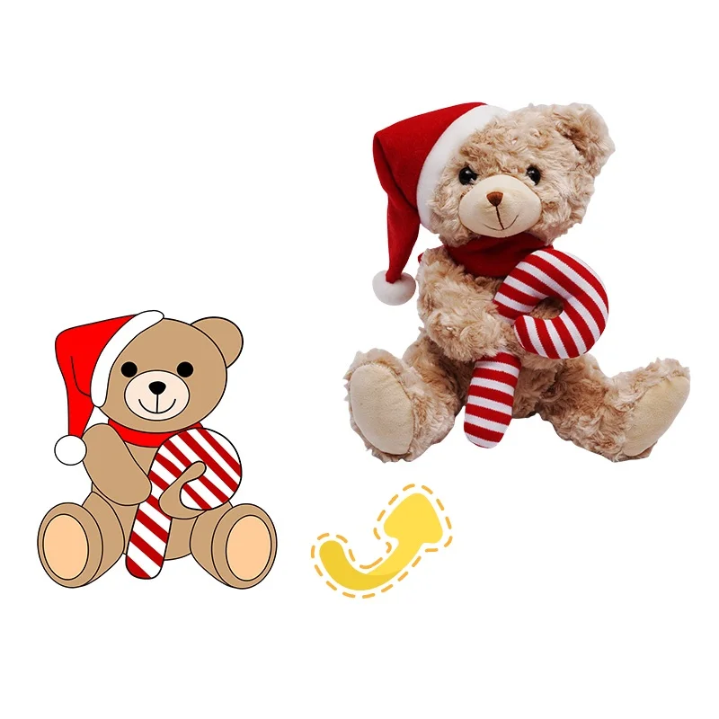 2024 Christmas bear doll plush toys Christmas Eve black teddy bear Christmas stuffed Teddy Bear toy For Kid
