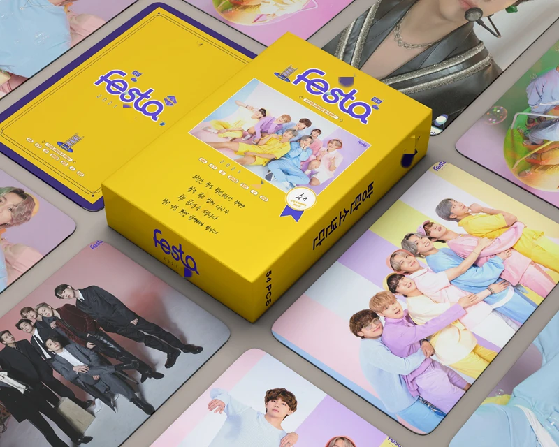  Оптовая продажа Kpop 54 шт./кор. Bangtan Boys FESTA 2021 8-я годовщина Фотокарта Lomo