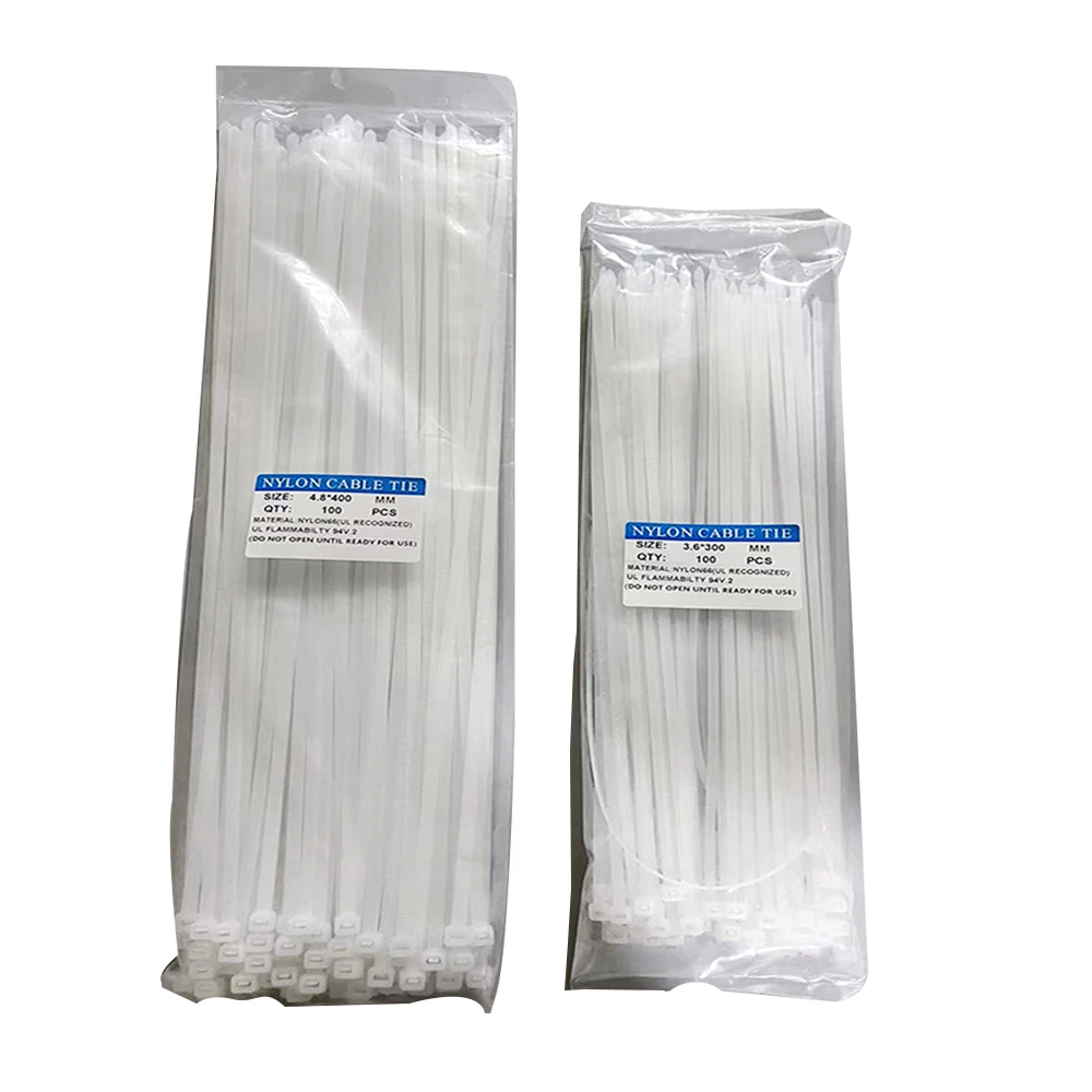 3.6*300mm Nylon 66 white 48 lb. tensile strength 12 inches CE Certificated High Quality Plastic Cable Ties