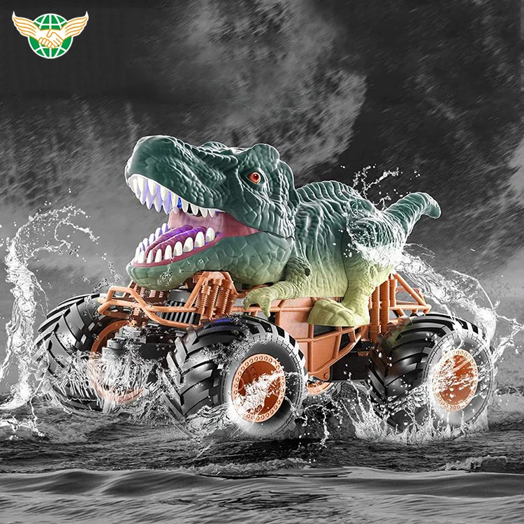 2.4Ghz Remote Control Dinosaur Truck toy Spray Off-Road Climbing Vehicle Tyrannosaurus RC Car Toys with Light & Sound Spray