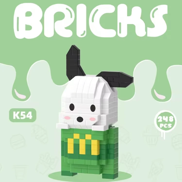 New Cartoon Mini Block Jade Gui Dog Kuromi Model Assembly Toy Birthday Gift Set Toy For Children Action figure gift