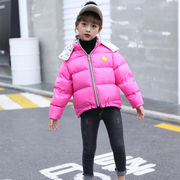 
Factory price both positive and negative girls shiny down jacket kids duck down jacket for children 