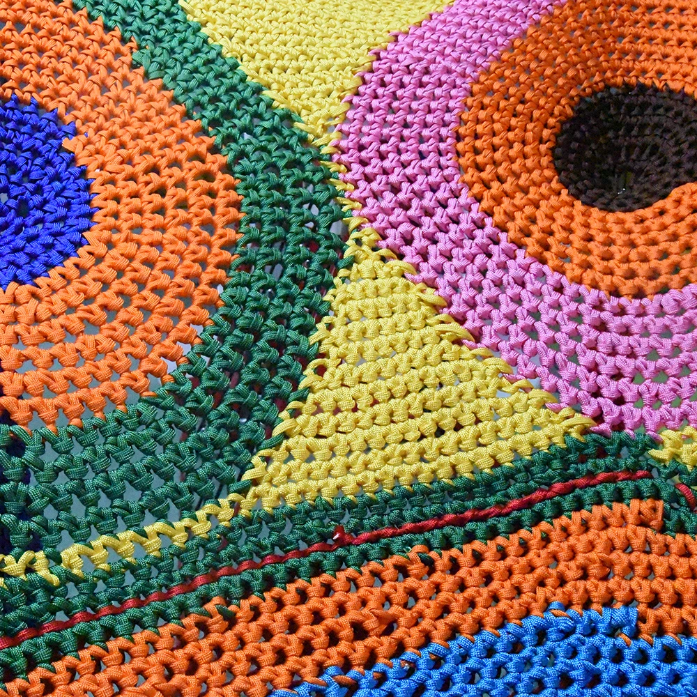 Amusement park equipment kids soft crochet rainbow climbing net small indoor playground