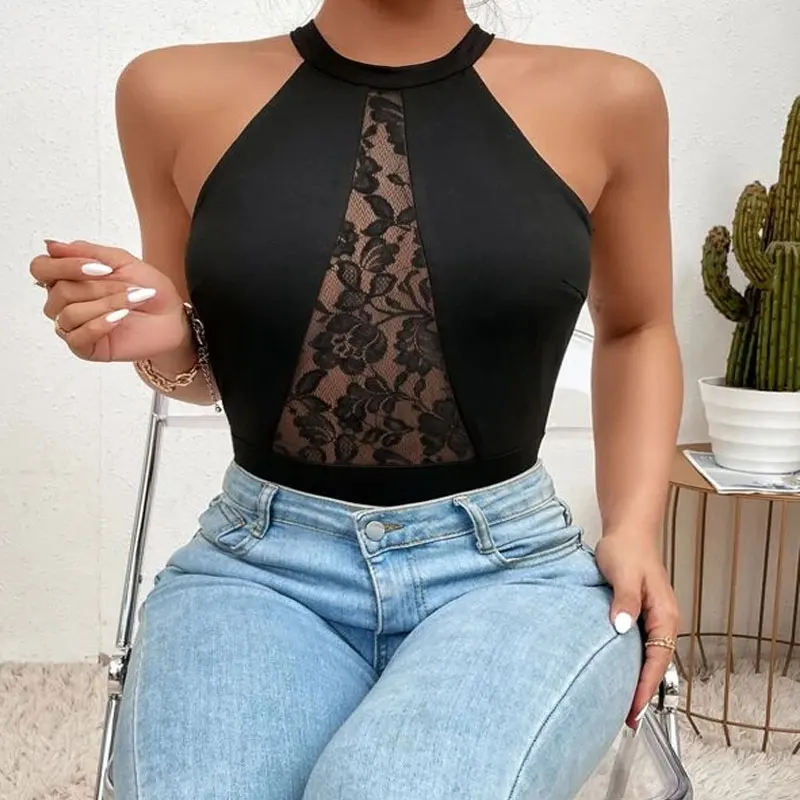 Custom Spring Outfit Striped Knit Loose V-neck Long Sleeve Jumpsuit Sexy Club Skinny Solid Rib Bodysuit for Women