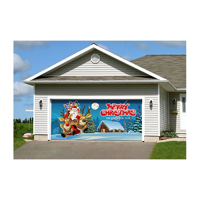 Christmas party decoration or holiday party wall decoration giant Banner Garage Door Banners