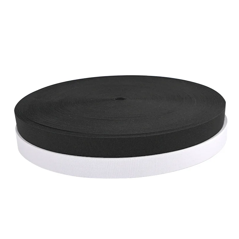 1cm 2cm 2 Inch 25mm Colorful pure color woven screw thread nylon Polyester Rubber Band garment tape Thickened Elastic Webbing