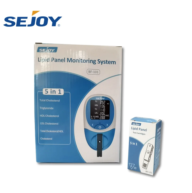 Sejoy 5 in1 Test Kit Blood Lipid Profile Analyzer  Lipid Cholesterol Meter