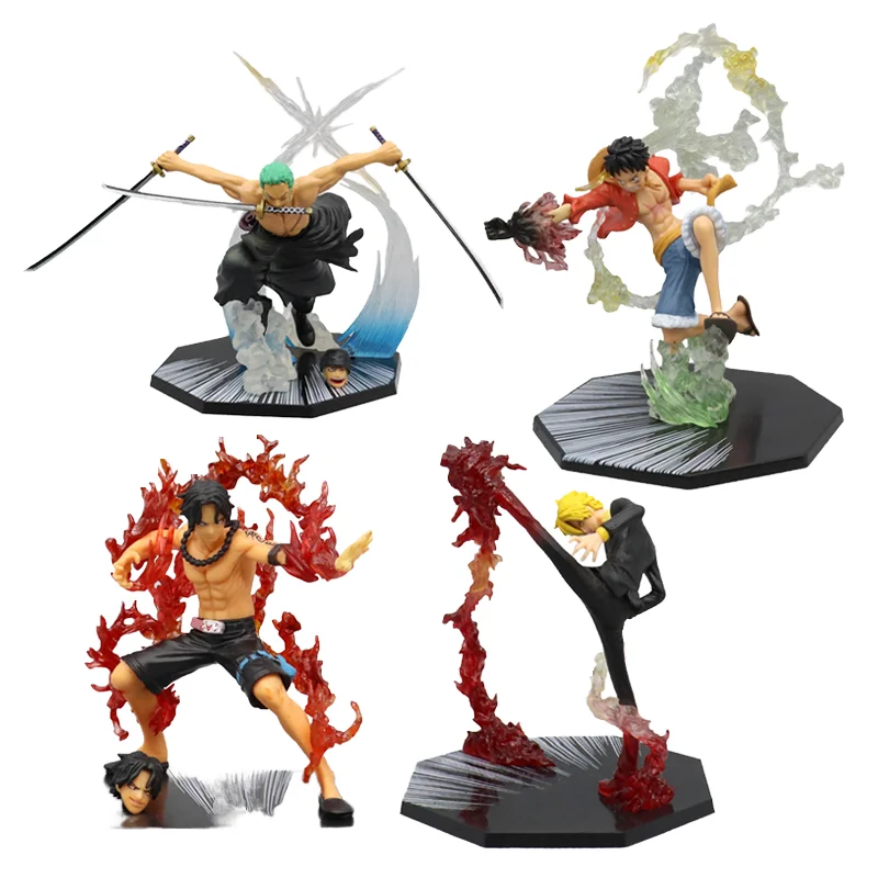 Hot Selling Japanese Anime Action Figure Wholesale Model Luffy Zoro Sanji Character Toys Good Quality Military Cartoon Style Box