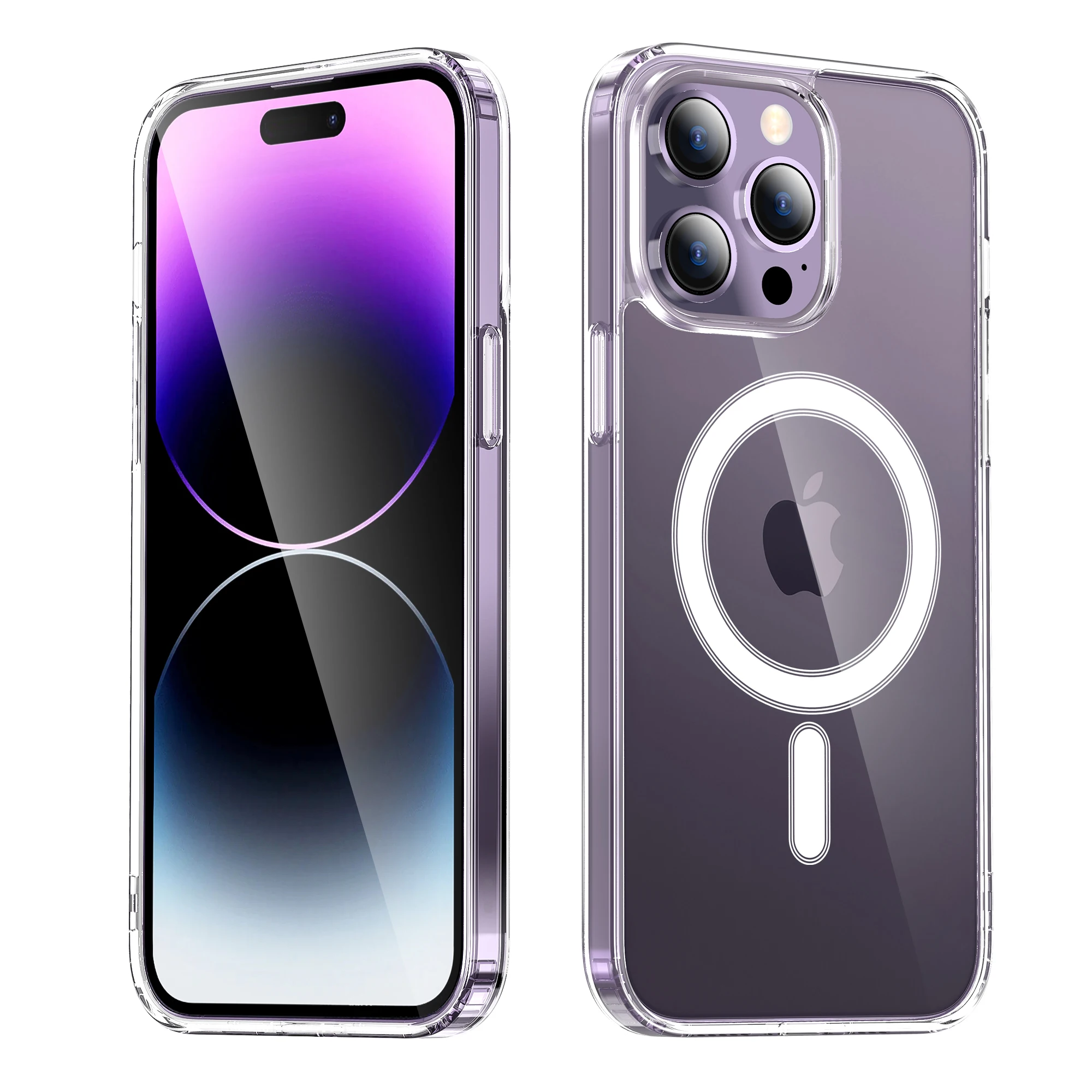 14 Pro Max Transparent Wireless Charging Phone Case Tpu Magnetic Phone Case For Iphone 12 13 14 11