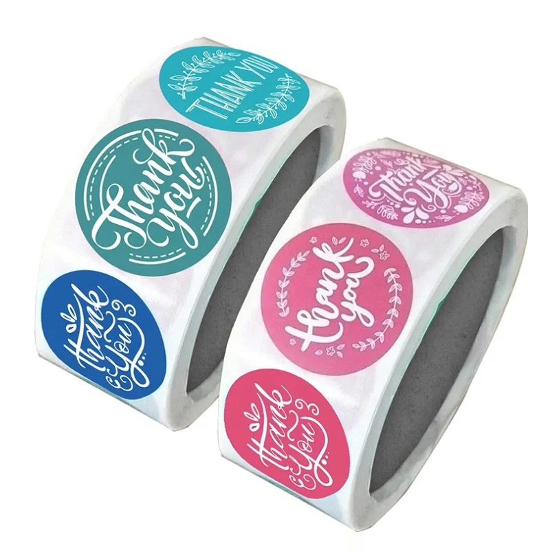 Hot Sale Made In China Adhesive Printing Colorful Vinyl Thank You Labels