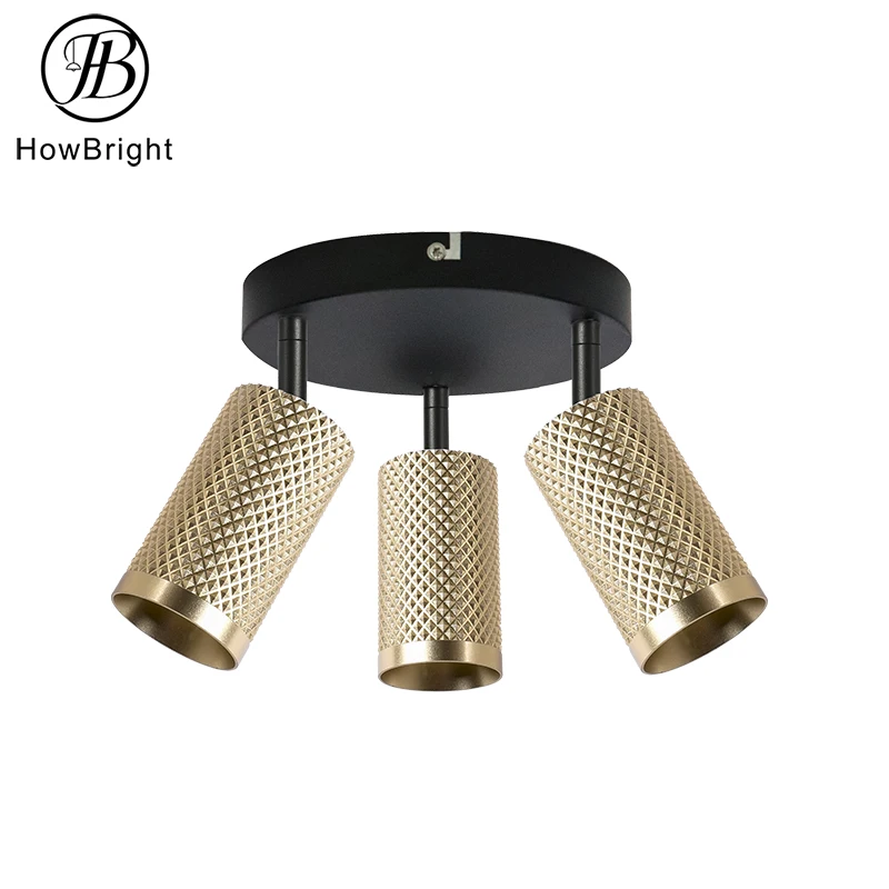 Decorative GU10 Hanging for Kitchen Bar Living Room Black with Gold Aluminum Adjust Indoor Surface Mounted Ceiling Spot Light