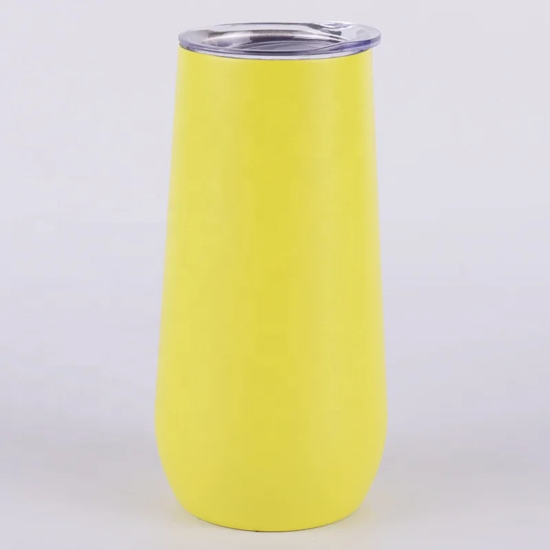 Hot sell 16oz powder coated double wall stainless steel wine tumbler insulated vacuum egg shape mug wine with lid